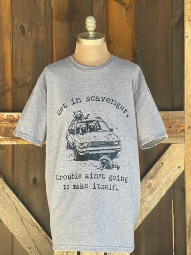 TROUBLE Tee- Heather Grey